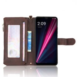 Kryty na mobil | Peňaženkové puzdro Litchi Wallet case hnedé – T Phone / T Phone (2023) | Kryty na mobil