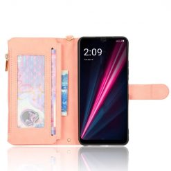 Kryty na mobil | Peňaženkové puzdro Litchi Wallet case ružové – T Phone / T Phone (2023) | Kryty na mobil