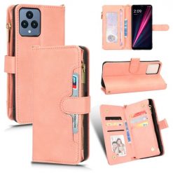 Kryty na mobil | Peňaženkové puzdro Litchi Wallet case ružové – T Phone / T Phone (2023) | Kryty na mobil