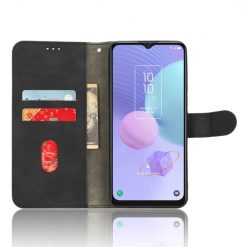 Kryty na mobil | Peňaženkové puzdro Solid čierne – TCL 408 | Kryty na mobil