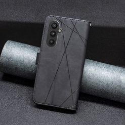 Knižkové puzdro Rhombus čierne – Samsung Galaxy A25 5G | Kryty na mobil Kryty na mobil | Knižkové puzdro Rhombus čierne – Samsung Galaxy A25 5G | Kryty na mobil