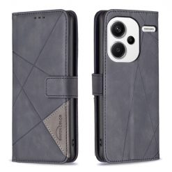 Knižkové puzdro Rhombus čierne – Xiaomi Redmi Note 13 Pro+ 5G | Kryty na mobil Kryty na mobil | Knižkové puzdro Rhombus čierne – Xiaomi Redmi Note 13 Pro+ 5G | Kryty na mobil
