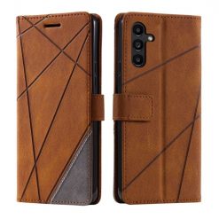 Kryty na mobil | Knižkové puzdro Rhombus hnedé – Samsung Galaxy A15 4G/5G | Kryty na mobil