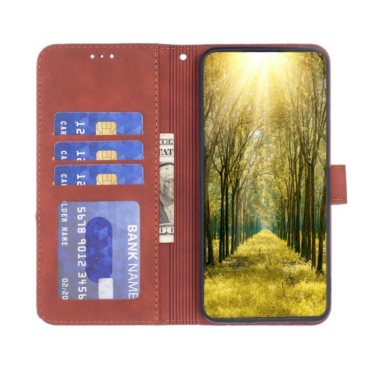 Knižkové puzdro Rhombus hnedé – Samsung Galaxy A25 5G | Kryty na mobil Kryty na mobil | Knižkové puzdro Rhombus hnedé – Samsung Galaxy A25 5G | Kryty na mobil