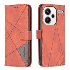 Kryty na mobil | Knižkové puzdro Rhombus hnedé – Xiaomi Redmi Note 13 Pro+ 5G | Kryty na mobil