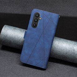 Kryty na mobil | Knižkové puzdro Rhombus modré – Samsung Galaxy A25 5G | Kryty na mobil