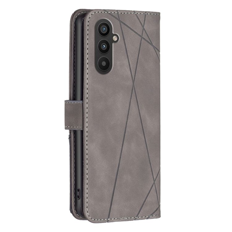 Knižkové puzdro Rhombus sivé – Samsung Galaxy A25 5G | Kryty na mobil Kryty na mobil | Knižkové puzdro Rhombus sivé – Samsung Galaxy A25 5G | Kryty na mobil