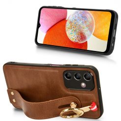 Kryty na mobil | Kryt Wristband Case hnedý – Samsung Galaxy A15 4G/5G | Kryty na mobil