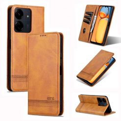 Kryty na mobil | Peňaženkové puzdro AZNS book case bledohnedé – Xiaomi Redmi 13C / Xiaomi Poco C65 | Kryty na mobil