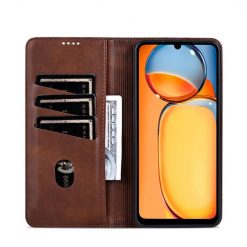 Kryty na mobil | Peňaženkové puzdro AZNS book case tmavohnedé – Xiaomi Redmi 13C / Xiaomi Poco C65 | Kryty na mobil