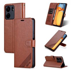 Kryty na mobil | Peňaženkové puzdro AZNS Sheepskin Texture hnedé – Xiaomi Redmi 13C / Xiaomi Poco C65 | Kryty na mobil