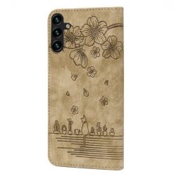 Peňaženkové puzdro Embossing Pattern Mačka hnedé – Samsung Galaxy A15 4G/5G | Kryty na mobil Kryty na mobil | Peňaženkové puzdro Embossing Pattern Mačka hnedé – Samsung Galaxy A15 4G/5G | Kryty na mobil