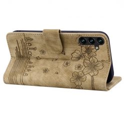 Peňaženkové puzdro Embossing Pattern Mačka hnedé – Samsung Galaxy A15 4G/5G | Kryty na mobil Kryty na mobil | Peňaženkové puzdro Embossing Pattern Mačka hnedé – Samsung Galaxy A15 4G/5G | Kryty na mobil