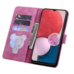Kryty na mobil | Peňaženkové puzdro Embossing Pattern Mačka ružové – Samsung Galaxy A15 4G/5G | Kryty na mobil