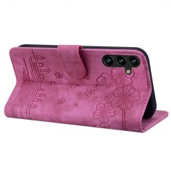 Kryty na mobil | Peňaženkové puzdro Embossing Pattern Mačka ružové – Samsung Galaxy A15 4G/5G | Kryty na mobil