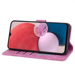 Kryty na mobil | Peňaženkové puzdro Embossing Pattern Mačka ružové – Samsung Galaxy A15 4G/5G | Kryty na mobil