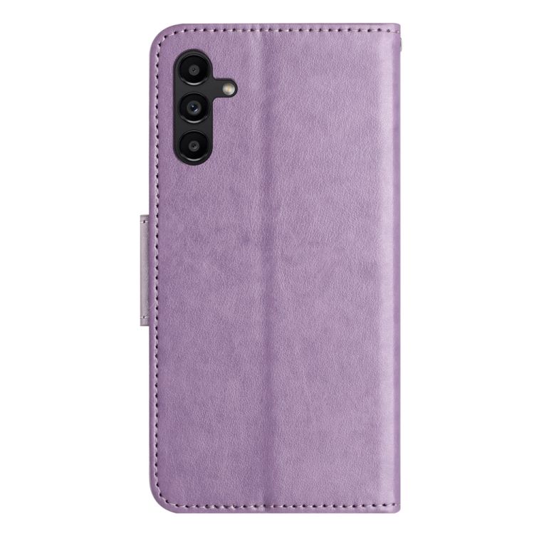 Peňaženkové puzdro Embossing Pattern Motýľ a kvet fialové – Samsung Galaxy A05s | Kryty na mobil Kryty na mobil | Peňaženkové puzdro Embossing Pattern Motýľ a kvet fialové – Samsung Galaxy A05s | Kryty na mobil
