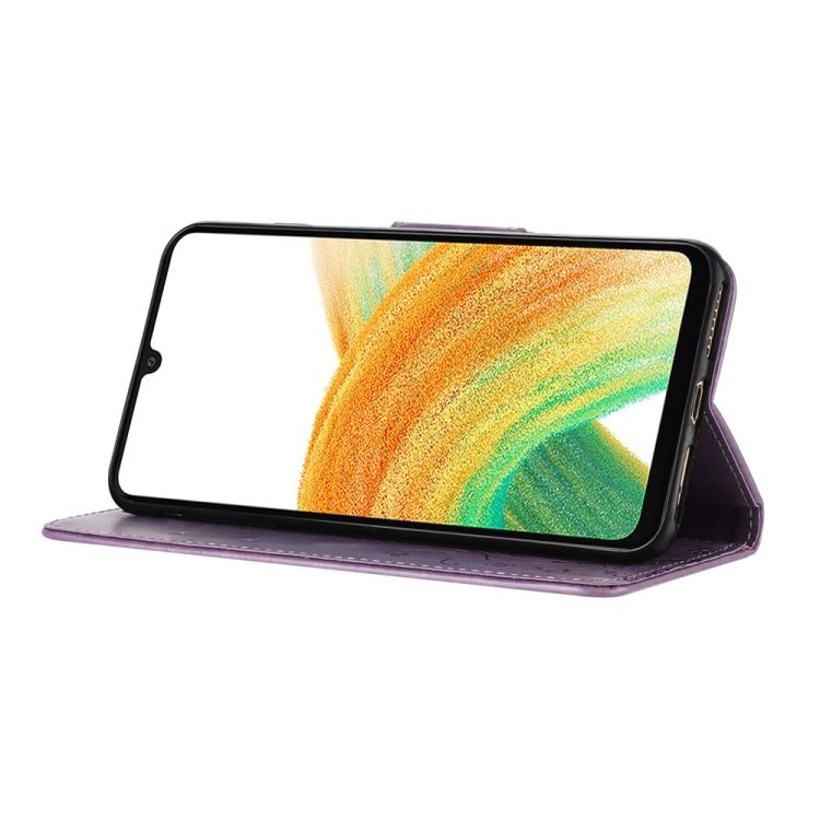 Peňaženkové puzdro Embossing Pattern Motýľ a kvet fialové – Samsung Galaxy A05s | Kryty na mobil Kryty na mobil | Peňaženkové puzdro Embossing Pattern Motýľ a kvet fialové – Samsung Galaxy A05s | Kryty na mobil