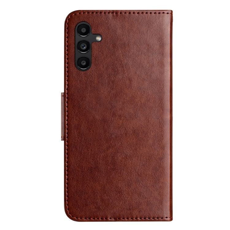 Peňaženkové puzdro Embossing Pattern Motýľ a kvet hnedé – Samsung Galaxy A05s | Kryty na mobil Kryty na mobil | Peňaženkové puzdro Embossing Pattern Motýľ a kvet hnedé – Samsung Galaxy A05s | Kryty na mobil