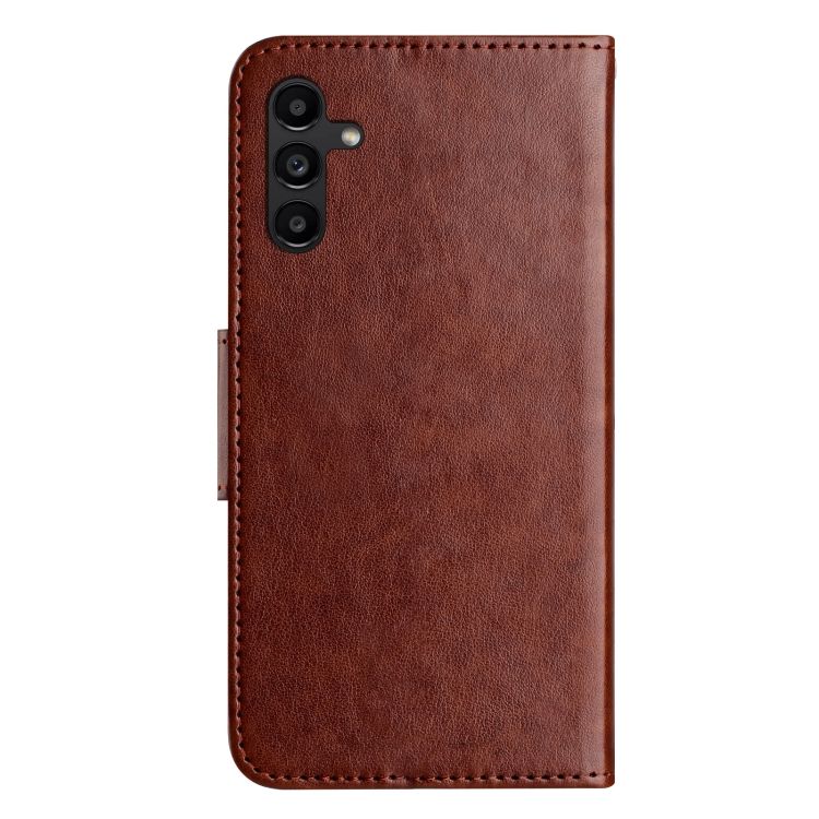 Peňaženkové puzdro Embossing Pattern Motýľ a kvet hnedé – Samsung Galaxy A15 4G/5G | Kryty na mobil Kryty na mobil | Peňaženkové puzdro Embossing Pattern Motýľ a kvet hnedé – Samsung Galaxy A15 4G/5G | Kryty na mobil