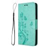 Kryty na mobil | Peňaženkové puzdro Embossing Pattern Motýľ a kvet červené – Samsung Galaxy A05s | Kryty na mobil