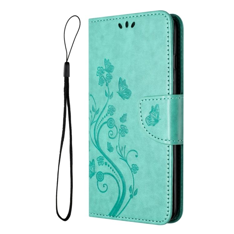 Peňaženkové puzdro Embossing Pattern Motýľ a kvet zelené – Samsung Galaxy A05s | Kryty na mobil Kryty na mobil | Peňaženkové puzdro Embossing Pattern Motýľ a kvet zelené – Samsung Galaxy A05s | Kryty na mobil