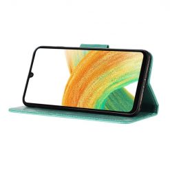 Peňaženkové puzdro Embossing Pattern Motýľ a kvet zelené – Samsung Galaxy A15 4G/5G | Kryty na mobil Kryty na mobil | Peňaženkové puzdro Embossing Pattern Motýľ a kvet zelené – Samsung Galaxy A15 4G/5G | Kryty na mobil