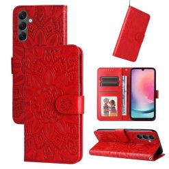 Peňaženkové puzdro Embossing Pattern Slnečnica červené – Samsung Galaxy A25 5G | Kryty na mobil Kryty na mobil | Peňaženkové puzdro Embossing Pattern Slnečnica červené – Samsung Galaxy A25 5G | Kryty na mobil