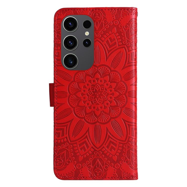 Peňaženkové puzdro Embossing Pattern Slnečnica červené – Samsung Galaxy S24 Ultra | Kryty na mobil Kryty na mobil | Peňaženkové puzdro Embossing Pattern Slnečnica červené – Samsung Galaxy S24 Ultra | Kryty na mobil