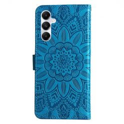 Kryty na mobil | Peňaženkové puzdro Embossing Pattern Slnečnica modré – Samsung Galaxy A05s | Kryty na mobil