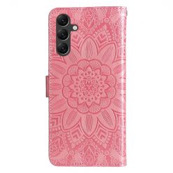Kryty na mobil | Peňaženkové puzdro Embossing Pattern Slnečnica ružové – Samsung Galaxy A15 4G/5G | Kryty na mobil