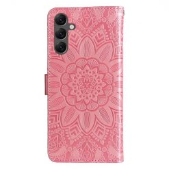 Kryty na mobil | Peňaženkové puzdro Embossing Pattern Slnečnica ružové – Samsung Galaxy A25 5G | Kryty na mobil