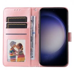 Peňaženkové puzdro Embossing Pattern Slnečnica ružové – Samsung Galaxy S24+ (S24 Plus) | Kryty na mobil Kryty na mobil | Peňaženkové puzdro Embossing Pattern Slnečnica ružové – Samsung Galaxy S24+ (S24 Plus) | Kryty na mobil