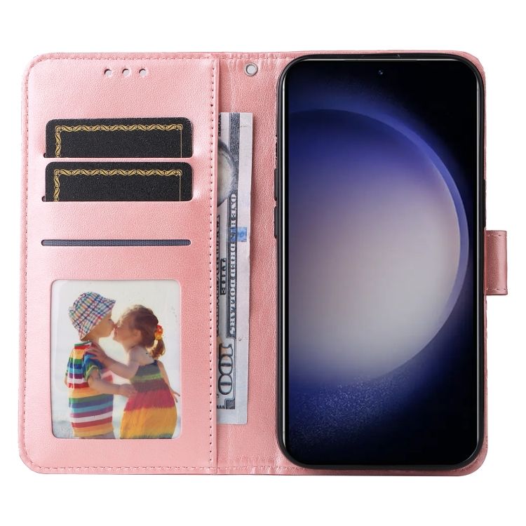 Peňaženkové puzdro Embossing Pattern Slnečnica ružové – Samsung Galaxy S24+ (S24 Plus) | Kryty na mobil Kryty na mobil | Peňaženkové puzdro Embossing Pattern Slnečnica ružové – Samsung Galaxy S24+ (S24 Plus) | Kryty na mobil