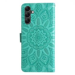 Kryty na mobil | Peňaženkové puzdro Embossing Pattern Slnečnica zelené – Samsung Galaxy A15 4G/5G | Kryty na mobil