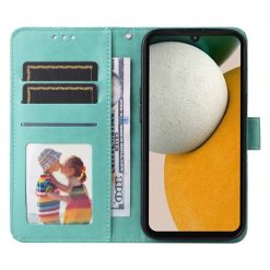 Kryty na mobil | Peňaženkové puzdro Embossing Pattern Slnečnica zelené – Samsung Galaxy A15 4G/5G | Kryty na mobil