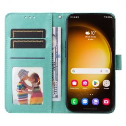 Peňaženkové puzdro Embossing Pattern Slnečnica zelené – Samsung Galaxy S24 Ultra | Kryty na mobil Kryty na mobil | Peňaženkové puzdro Embossing Pattern Slnečnica zelené – Samsung Galaxy S24 Ultra | Kryty na mobil