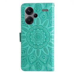Kryty na mobil | Peňaženkové puzdro Embossing Pattern Slnečnica zelené – Xiaomi Redmi Note 13 Pro+ 5G | Kryty na mobil