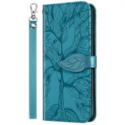Peňaženkové puzdro Embossing Pattern Strom modré – Samsung Galaxy A25 5G