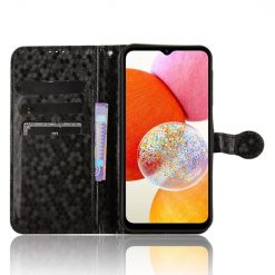Kryty na mobil | Peňaženkové puzdro Honeycomb Dot Texture Case čierne – Samsung Galaxy A15 4G/5G | Kryty na mobil