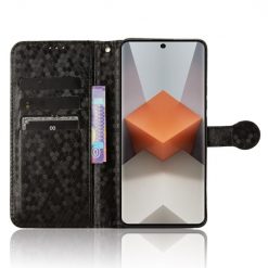 Kryty na mobil | Peňaženkové puzdro Honeycomb Dot Texture Case čierne – Xiaomi Redmi Note 13 Pro+ 5G | Kryty na mobil