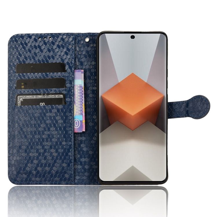 Peňaženkové puzdro Honeycomb Dot Texture Case modré – Xiaomi Redmi Note 13 Pro+ 5G | Kryty na mobil Kryty na mobil | Peňaženkové puzdro Honeycomb Dot Texture Case modré – Xiaomi Redmi Note 13 Pro+ 5G | Kryty na mobil