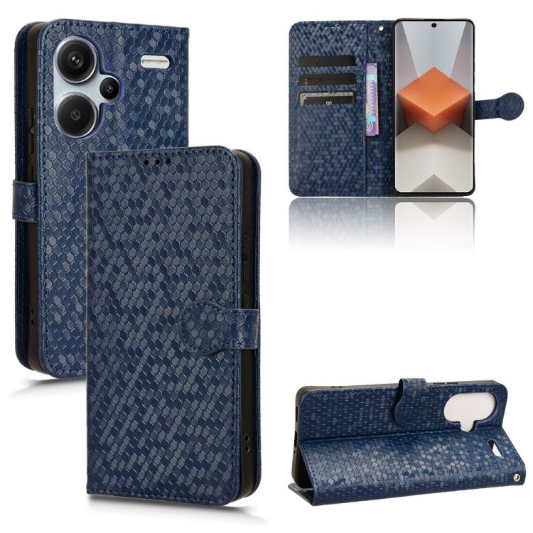 Peňaženkové puzdro Honeycomb Dot Texture Case modré – Xiaomi Redmi Note 13 Pro+ 5G | Kryty na mobil Kryty na mobil | Peňaženkové puzdro Honeycomb Dot Texture Case modré – Xiaomi Redmi Note 13 Pro+ 5G | Kryty na mobil