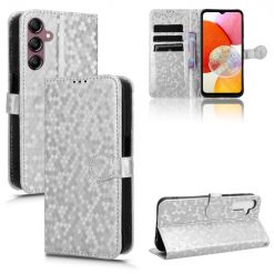 Kryty na mobil | Peňaženkové puzdro Honeycomb Dot Texture Case strieborné – Samsung Galaxy A15 4G/5G | Kryty na mobil