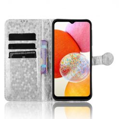 Kryty na mobil | Peňaženkové puzdro Honeycomb Dot Texture Case strieborné – Samsung Galaxy A15 4G/5G | Kryty na mobil