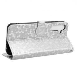 Kryty na mobil | Peňaženkové puzdro Honeycomb Dot Texture Case strieborné – Samsung Galaxy A15 4G/5G | Kryty na mobil