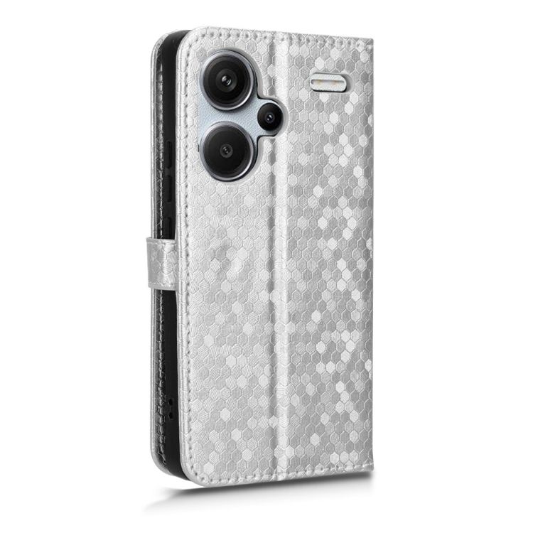 Peňaženkové puzdro Honeycomb Dot Texture Case strieborné – Xiaomi Redmi Note 13 Pro+ 5G | Kryty na mobil Kryty na mobil | Peňaženkové puzdro Honeycomb Dot Texture Case strieborné – Xiaomi Redmi Note 13 Pro+ 5G | Kryty na mobil