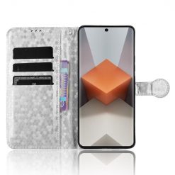 Peňaženkové puzdro Honeycomb Dot Texture Case strieborné – Xiaomi Redmi Note 13 Pro+ 5G | Kryty na mobil Kryty na mobil | Peňaženkové puzdro Honeycomb Dot Texture Case strieborné – Xiaomi Redmi Note 13 Pro+ 5G | Kryty na mobil