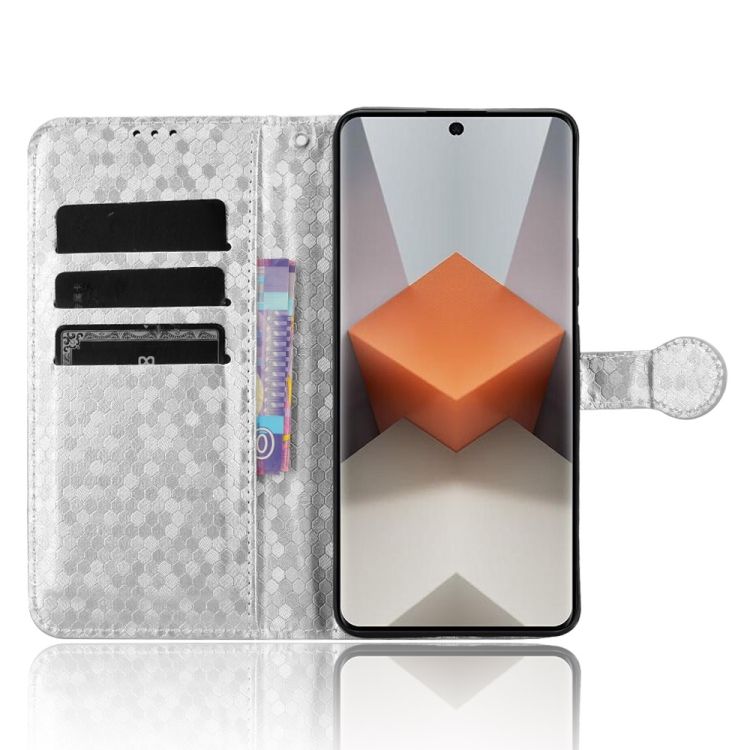 Peňaženkové puzdro Honeycomb Dot Texture Case strieborné – Xiaomi Redmi Note 13 Pro+ 5G | Kryty na mobil Kryty na mobil | Peňaženkové puzdro Honeycomb Dot Texture Case strieborné – Xiaomi Redmi Note 13 Pro+ 5G | Kryty na mobil