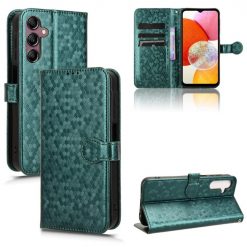 Kryty na mobil | Peňaženkové puzdro Honeycomb Dot Texture Case zelené – Samsung Galaxy A15 4G/5G | Kryty na mobil